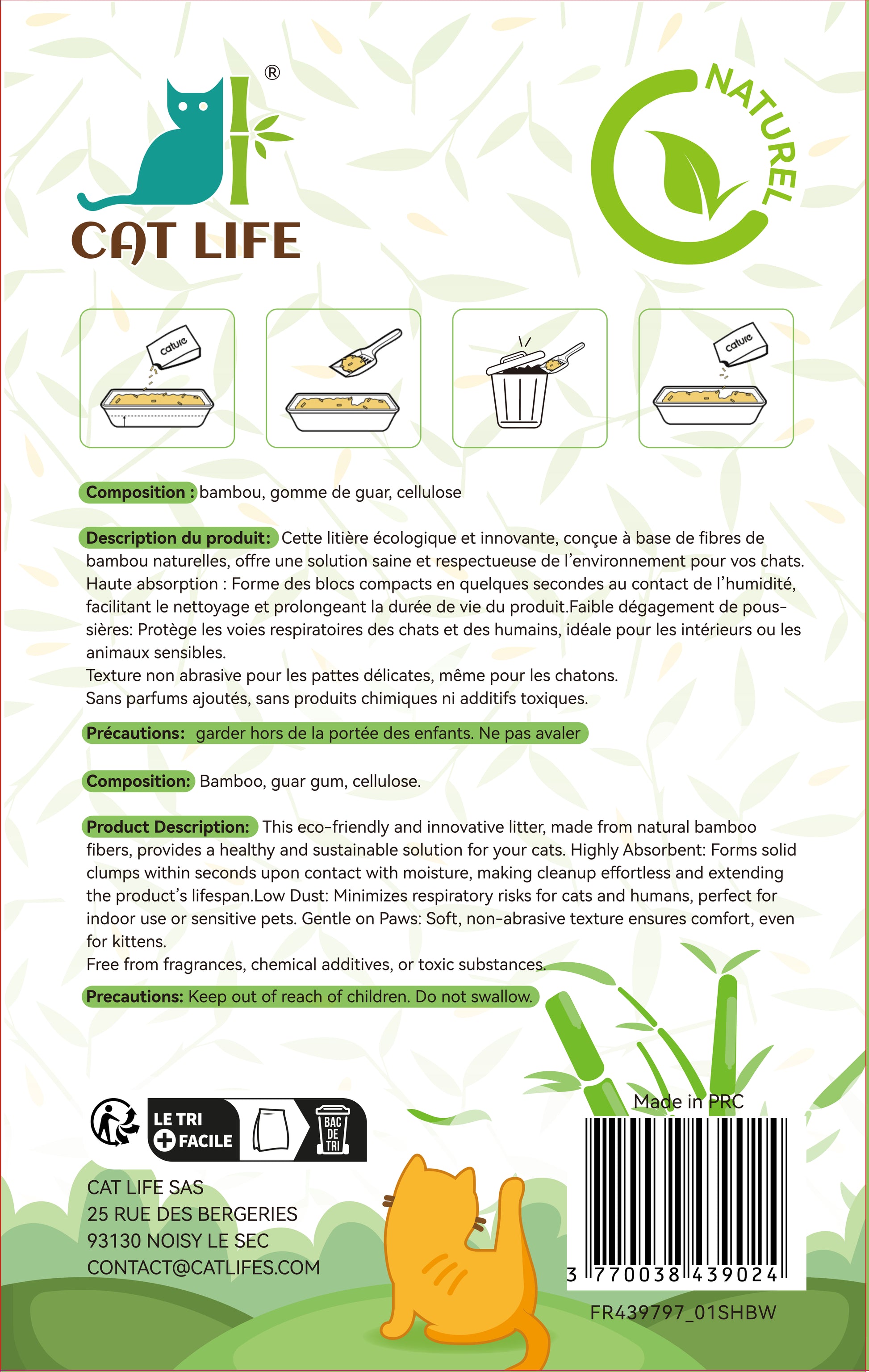 litière écologique pour chats